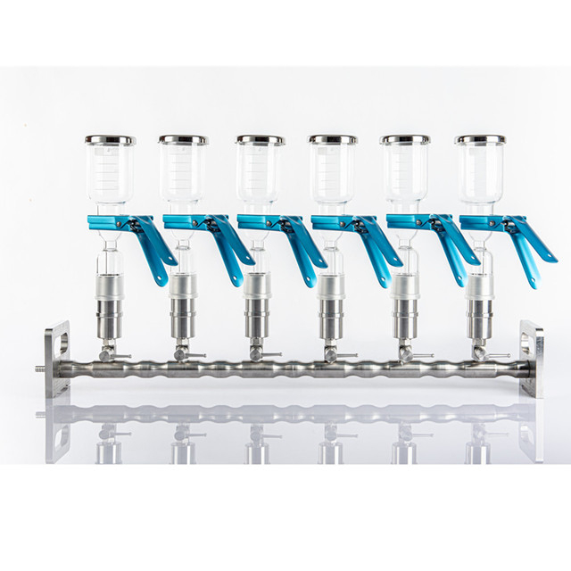 6-Branch Glass Funnel Type Manifolds Vacuum Filtration
